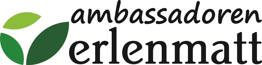 Logo of Ambassadors Erlenmatt featuring stylized green leaves and the text 'ambassadoren erlenmatt'.